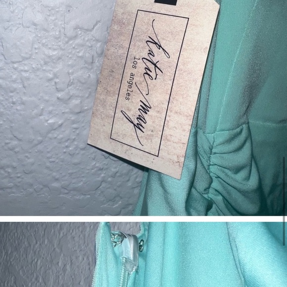 Katie May Los Angeles Great Kate Gown in Supercharged Mint(defects) - Picture 7 of 14